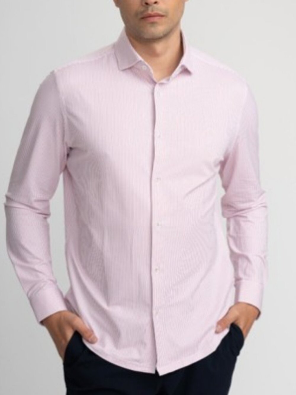 Stone Rose microstripe button down shirt red, white men's size 3